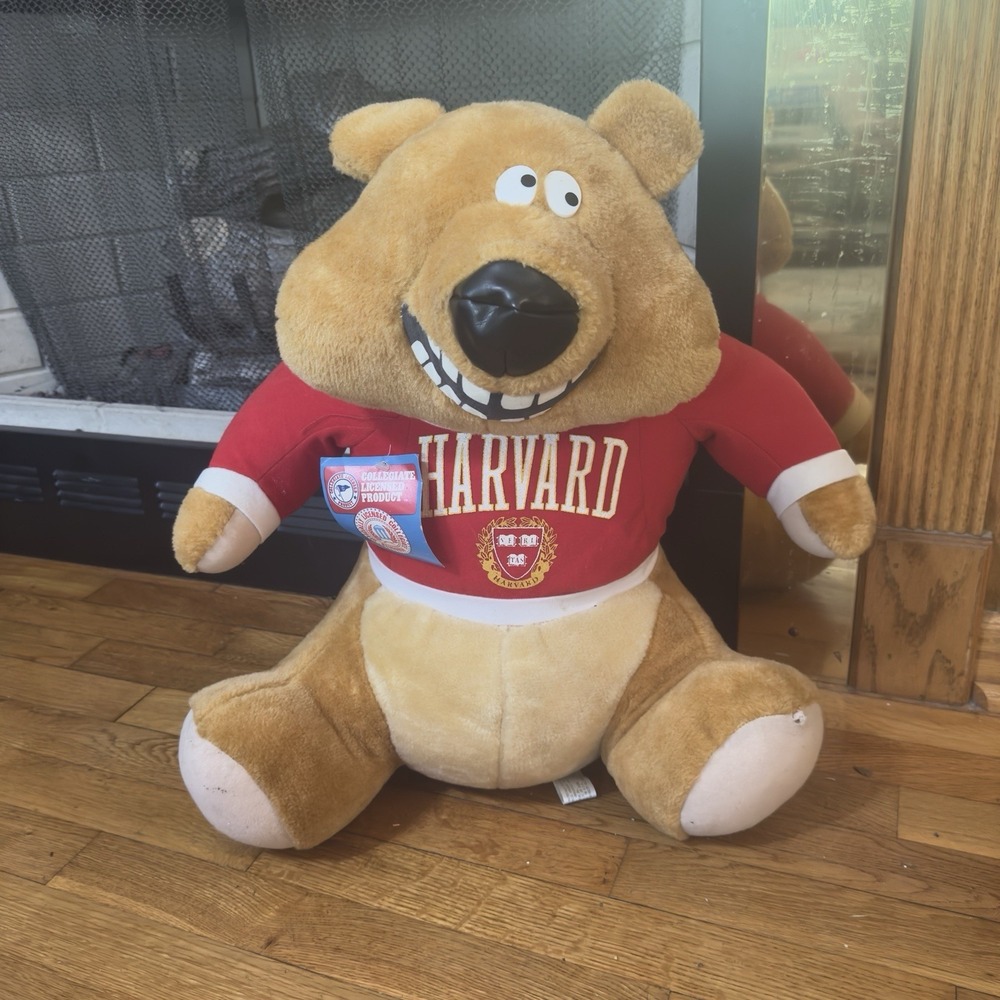 Vintage 80s Ace Novelty Harvard Bear Plush College Workwear Brown 20in